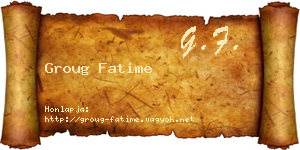 Groug Fatime névjegykártya